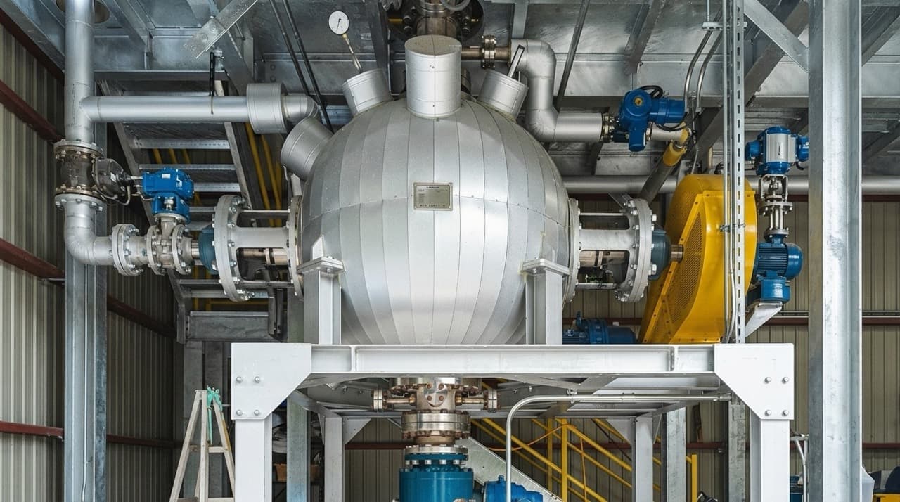 PHANTOM subcritical water hydrolysis pressure vessel installed on-site — on-site organic waste treatment eliminates the UK waste generator's carrier chain obligation under the Environmental Protection Act 1990 Duty of Care, removing the need for third-party waste transfer documentation