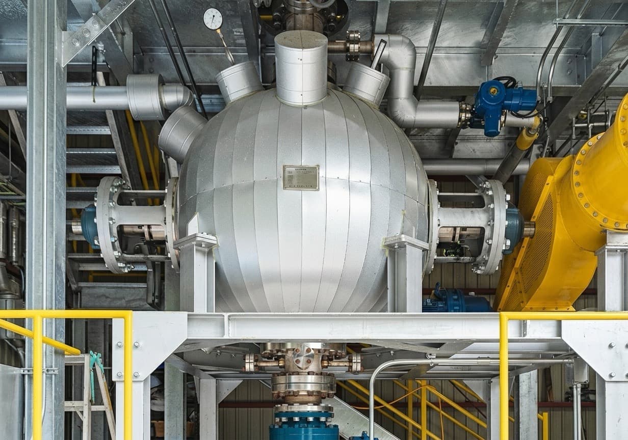 Phantom 3M3 subcritical water hydrolysis processing unit — SUS304 stainless steel round pressure vessel, 190 cm diameter, 3-tonne capacity per 30-minute cycle