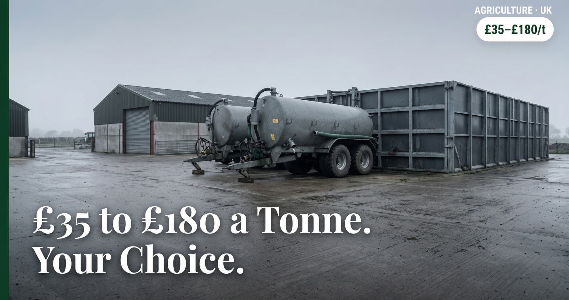 UK farm waste disposal costs overview — slurry tankering, contractor fees, and NVZ penalty exposure for livestock and arable operations