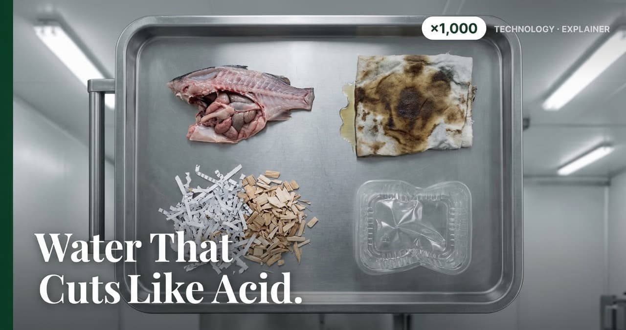 Extreme macro close-up of bolted pipe flange connections on the PHANTOM subcritical water hydrolysis pressure vessel — the sealed stainless steel engineering that processes organic waste at 100–374°C and 20 atmospheric pressure without combustion, dioxins, or toxic emissions.