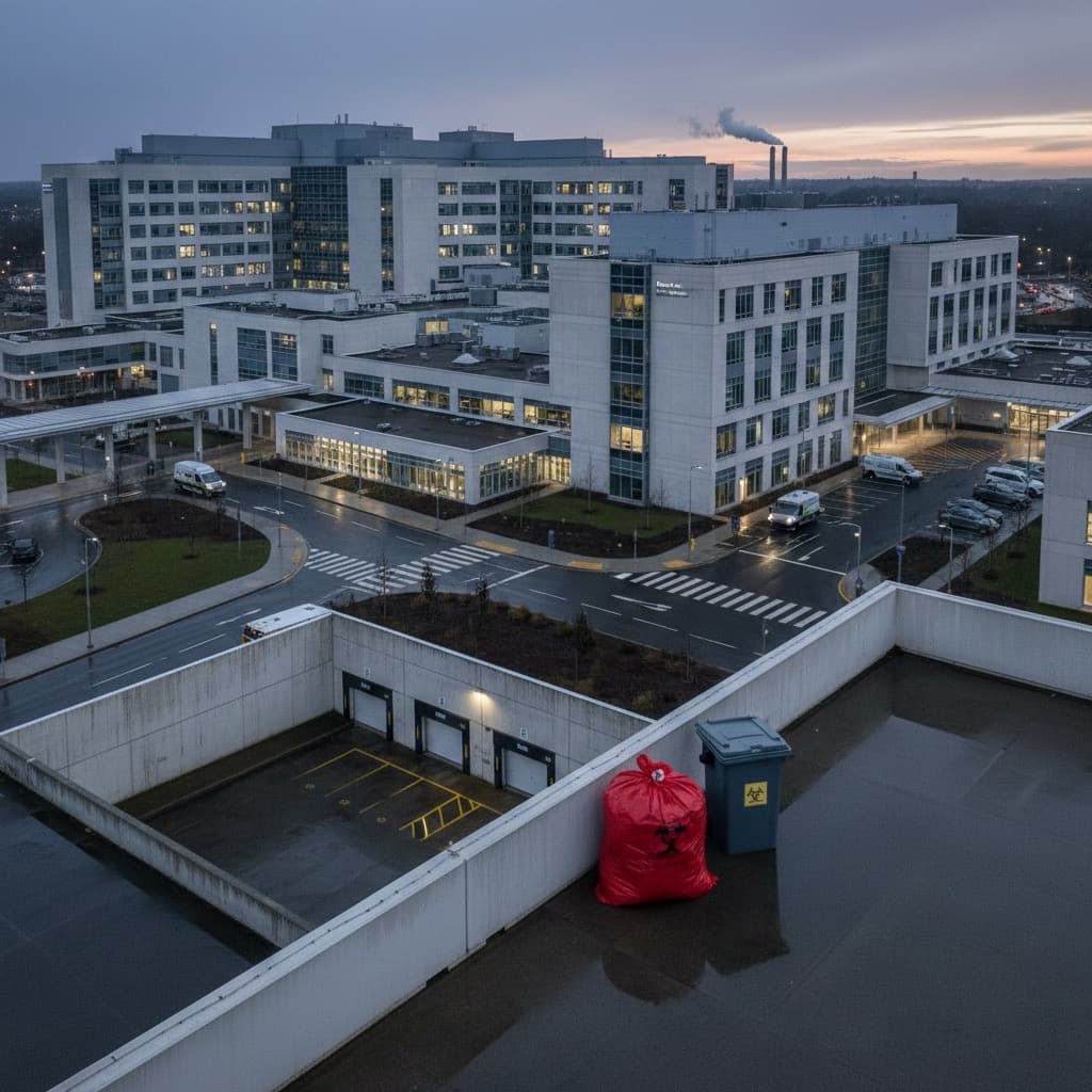 Hospital facility complex — infectious medical waste management challenge at scale