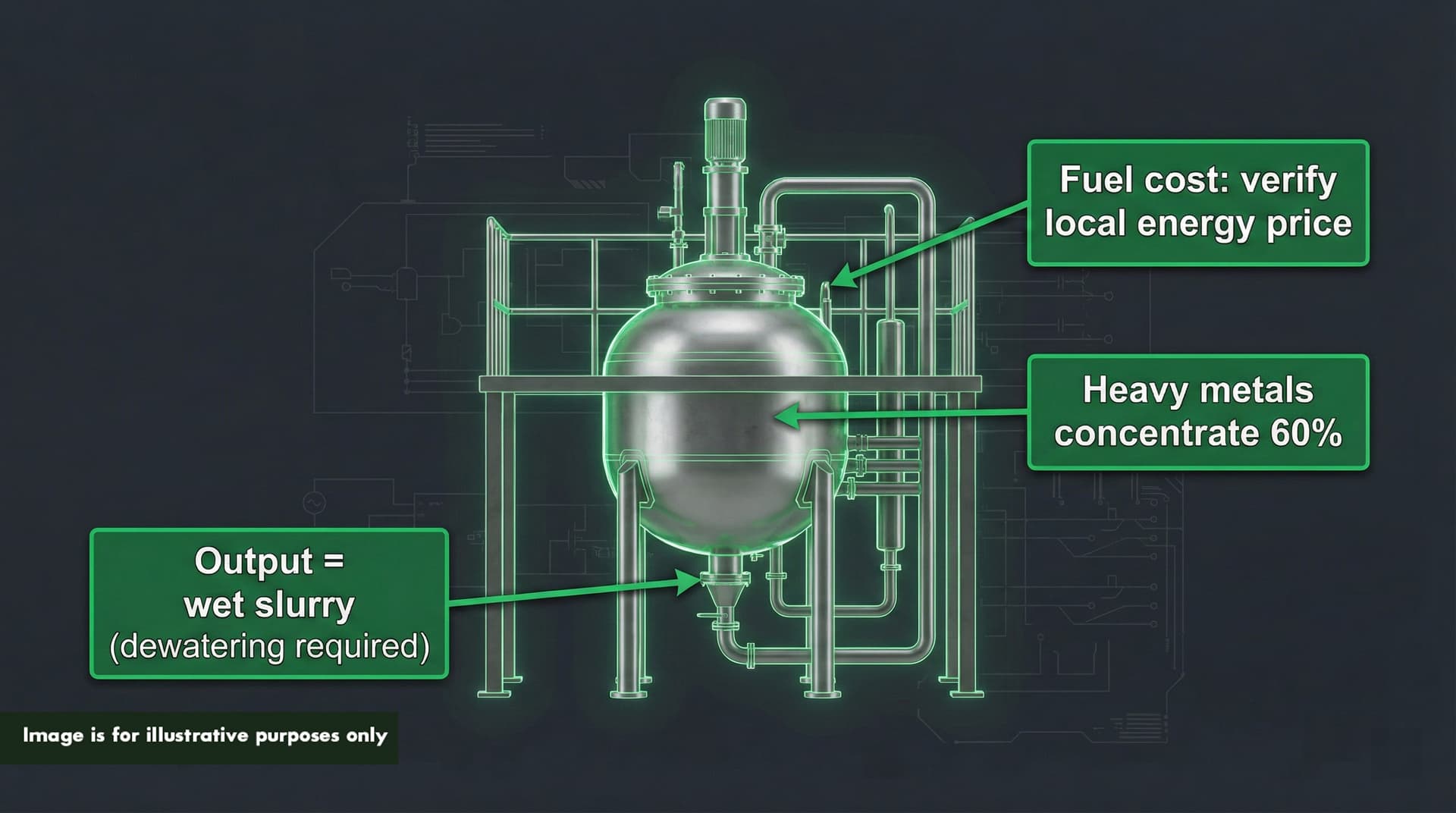 Technical due diligence checklist for Phantom PHANTOM subcritical water hydrolysis system — output moisture, fuel cost, and heavy metal concentration considerations