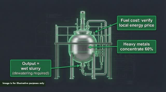 Technical due diligence checklist for Phantom PHANTOM subcritical water hydrolysis system — output moisture, fuel cost, and heavy metal concentration considerations