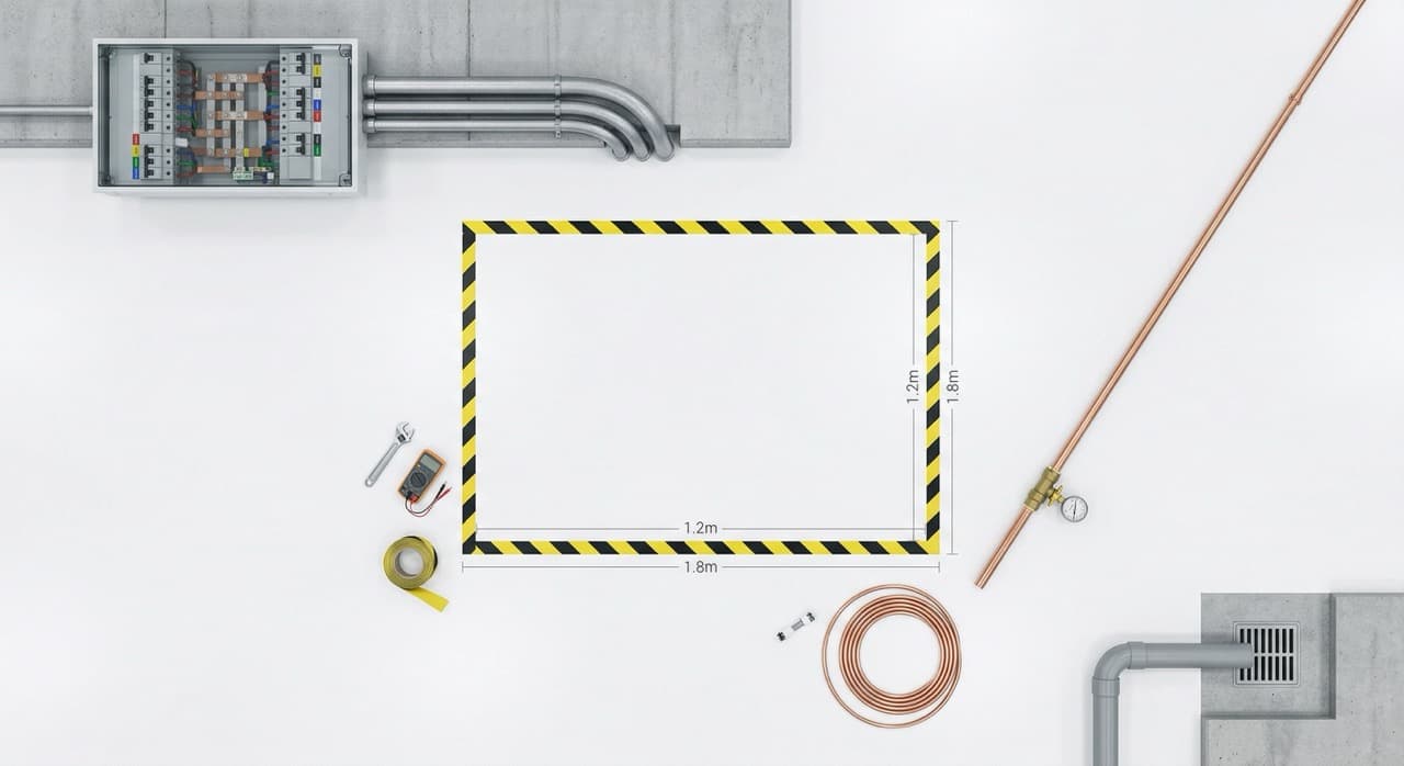 Floor plan overlay showing the PHANTOM 100, PHANTOM 500, and PHANTOM 2000 site footprints compared to a standard plant room bay — illustrating how compact the electrical-only utility requirements are relative to autoclave or incineration alternatives.
